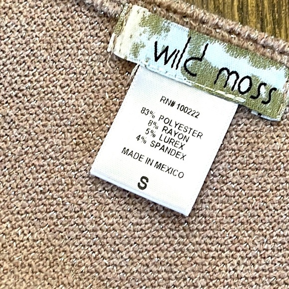 Wild Moss Tan Crop Light Weight Sweater Top - Picture 9 of 11